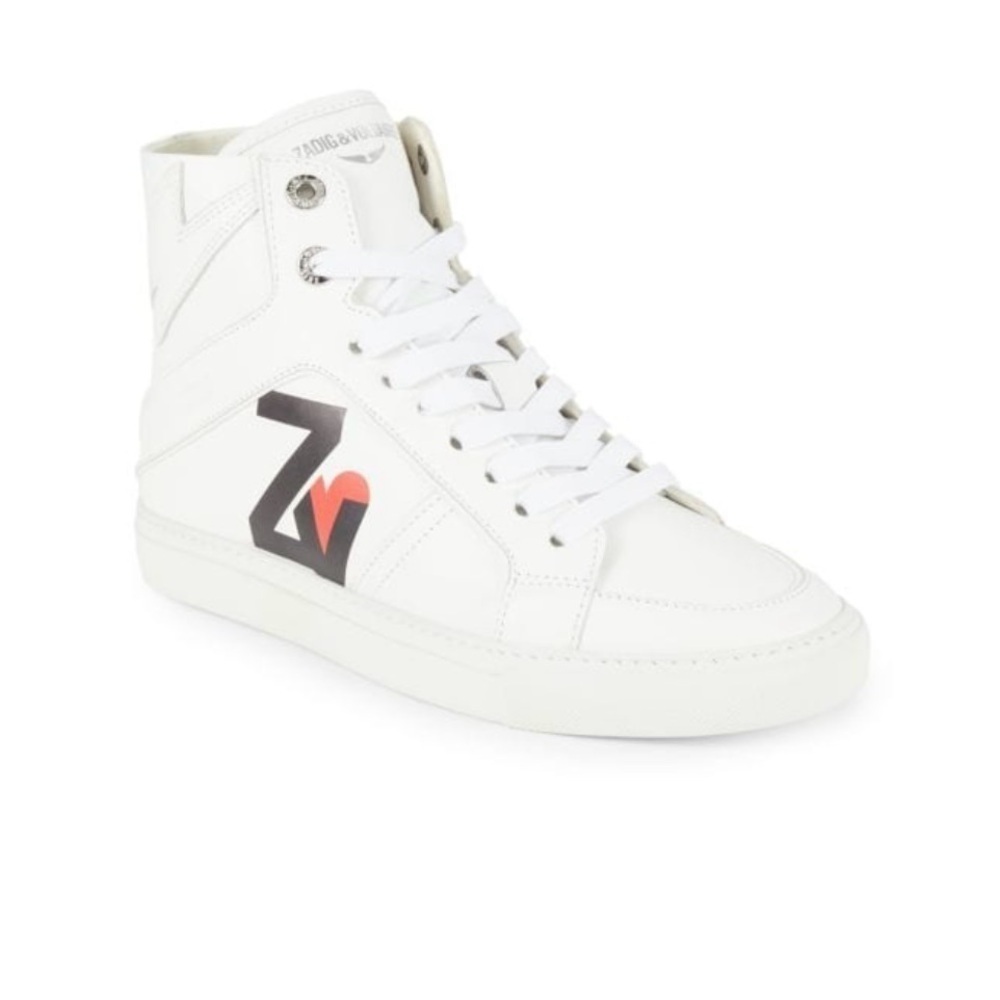 ZADIG & VOLTAIRE Logo High Top Zip Sneakers size 37 - Picture 2 of 11